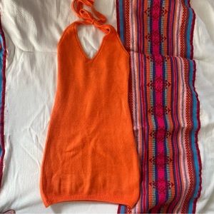 Princess Polly Orange Halter Blair Mini Dress